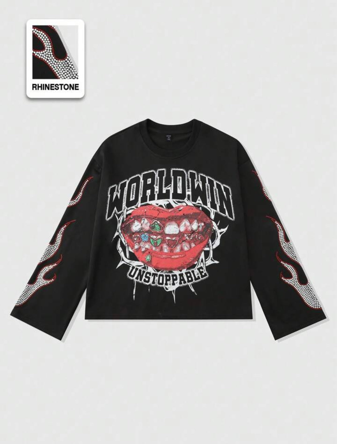 Long Sleeve Rhinestone Tee (Multi color)