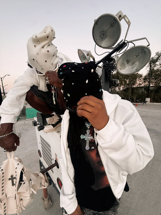 White Rhinestone Beanie