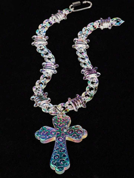 Iridescent Cross Chain Without Jesus