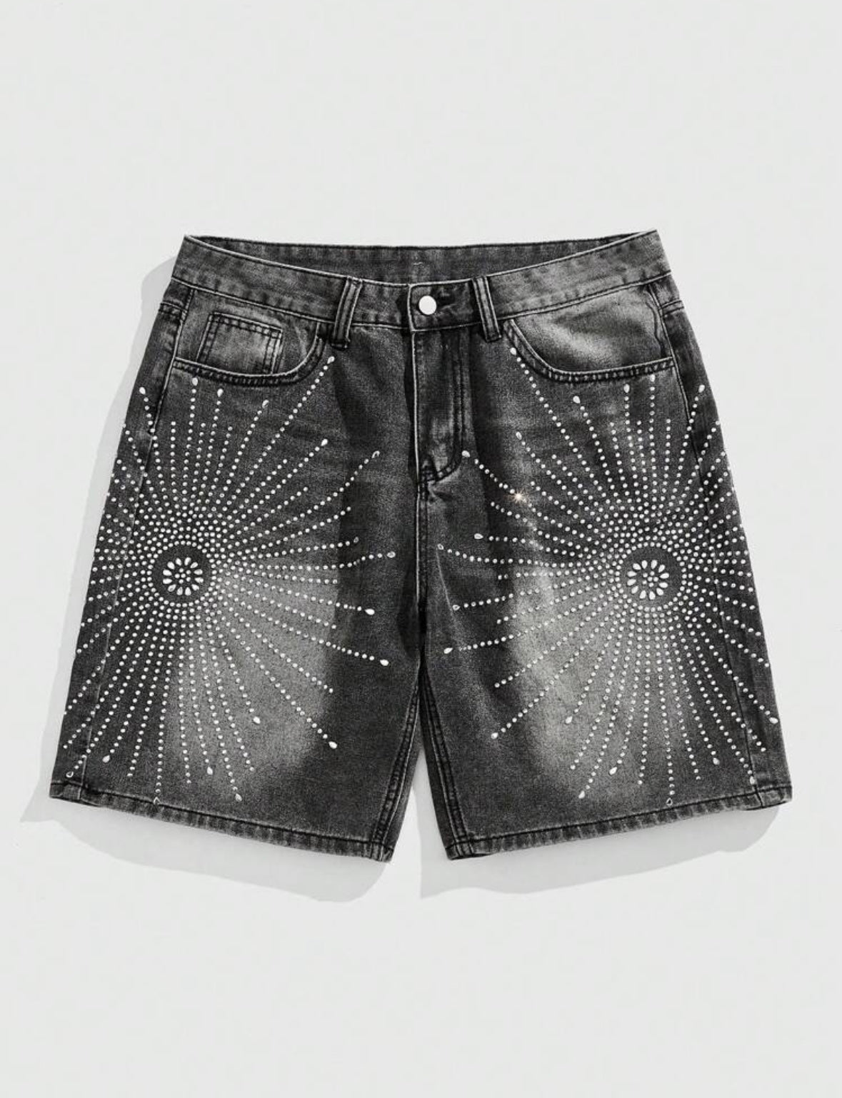 Black Rhinstone Jorts