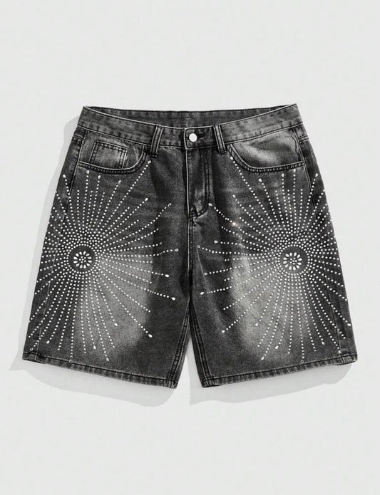Black Rhinstone Jorts