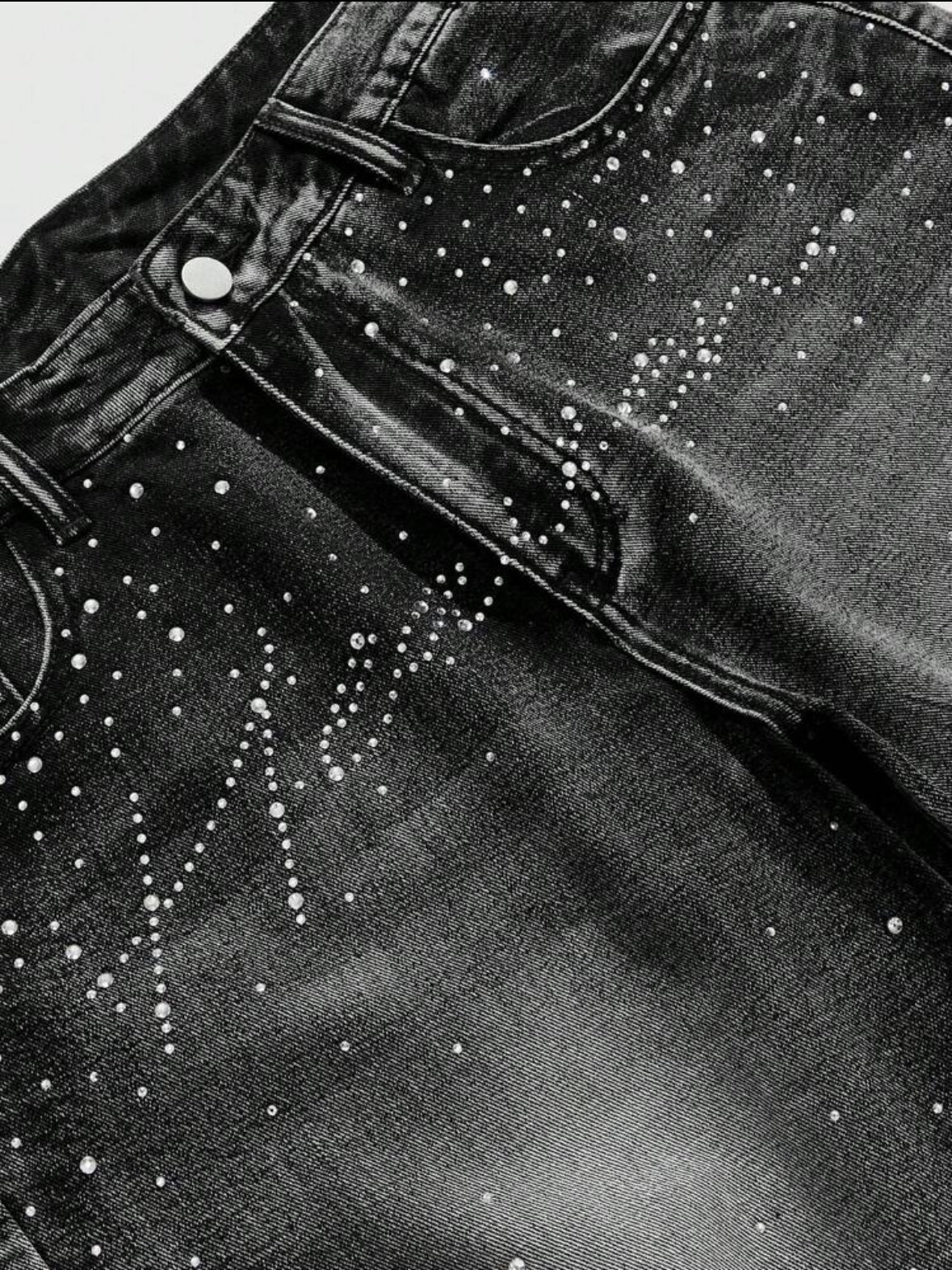 ‘Heaven’ rhinestone jorts