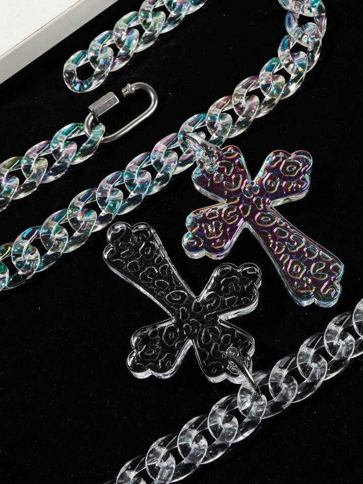 Iridescent Cross Chain Without Jesus