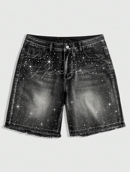‘Heaven’ rhinestone jorts