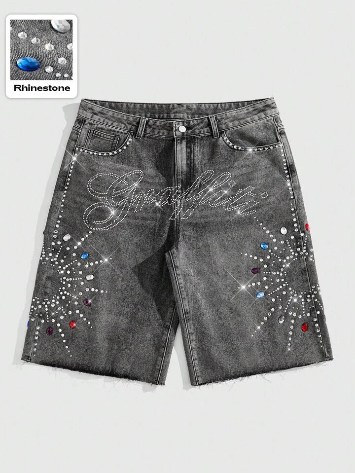 “The 4th” Rhinestone Jorts
