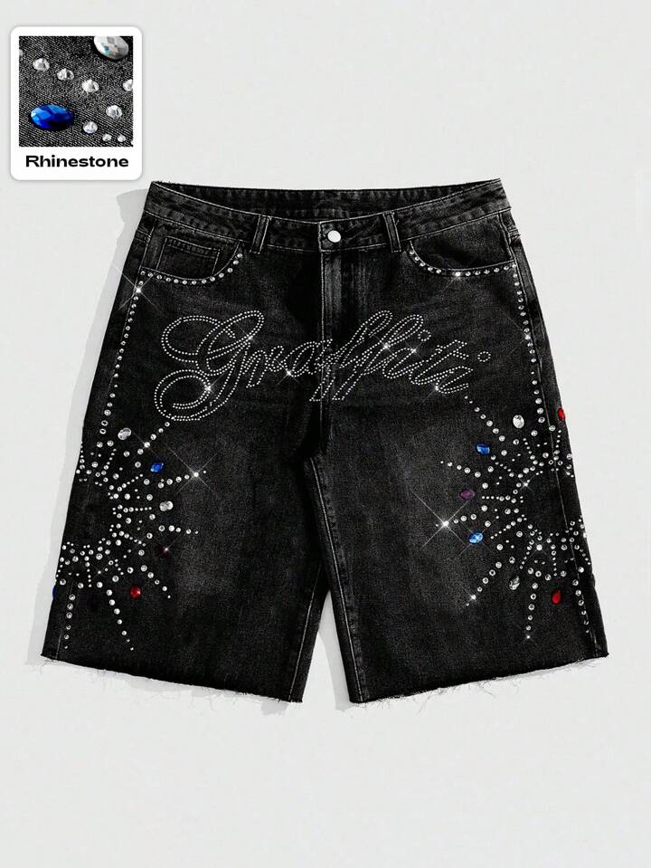 “The 4th” Rhinestone Jorts