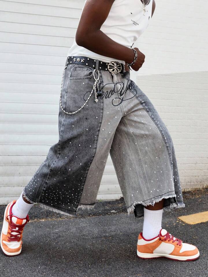 Layered Rhinestone Jorts