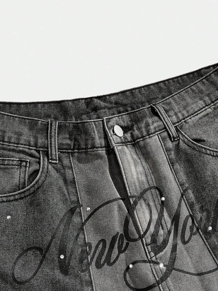 Layered Rhinestone Jorts