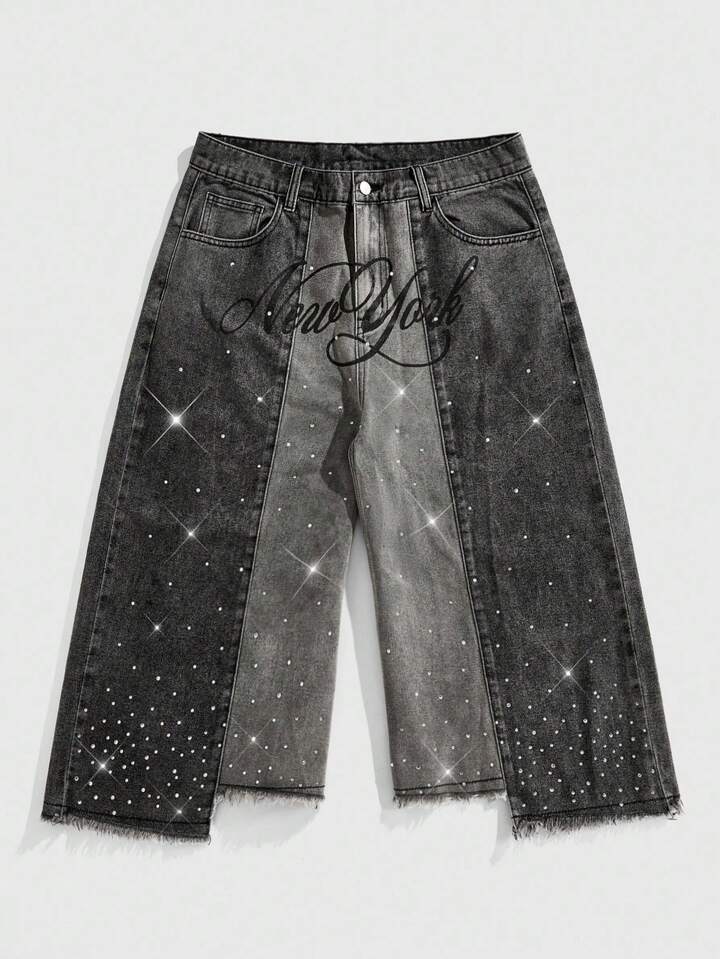 Layered Rhinestone Jorts