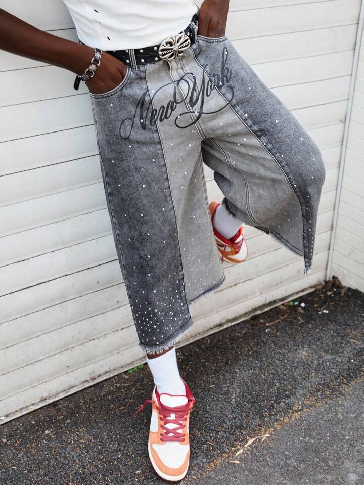 Layered Rhinestone Jorts