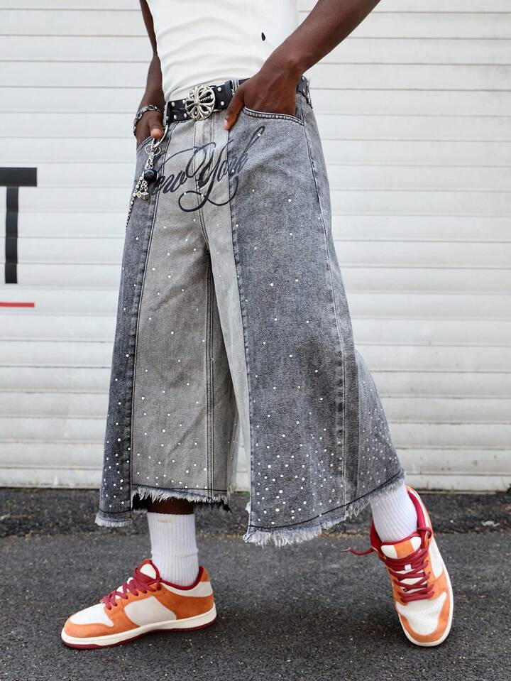 Layered Rhinestone Jorts