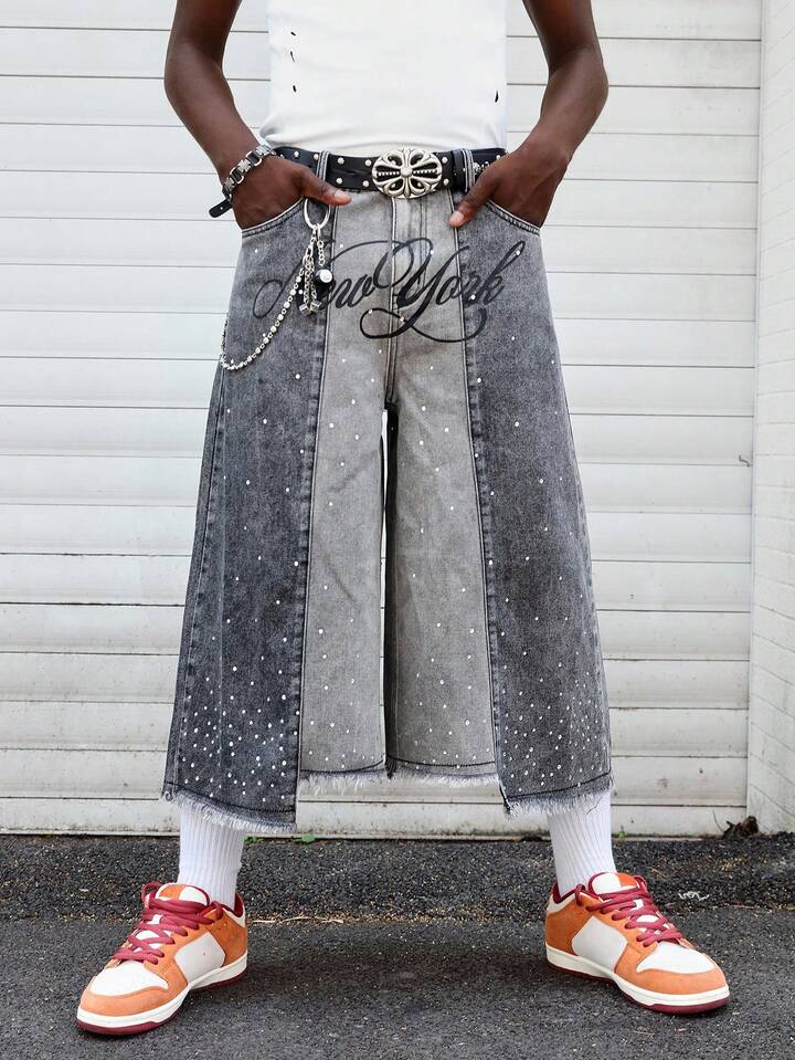 Layered Rhinestone Jorts